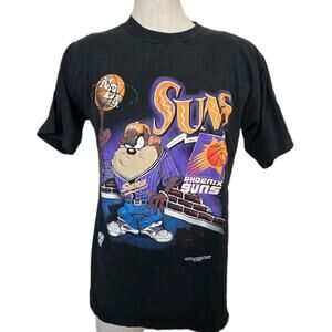 Vtg 90s Taz Looney Tunes Phoenix Suns Basketball NBA T Shirt Barkley Sz M **Read